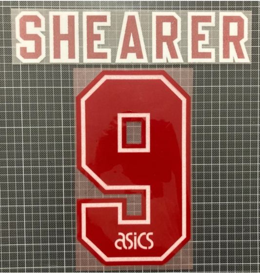 Shearer #9 1994-1997 Blackburn Home Felt Player Size Premier League Nameset