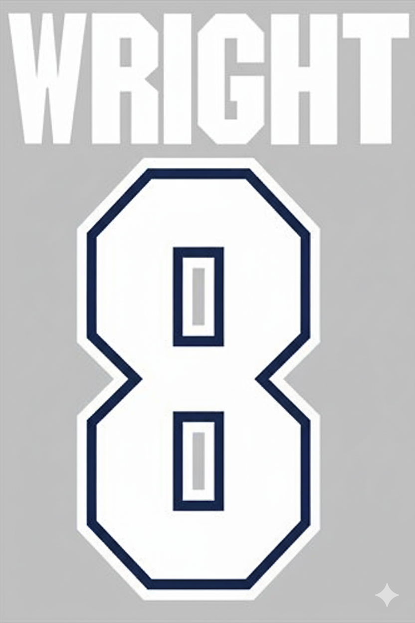 Wright #8 1995-1997 Arsenal Player Size Plastic Premier League Nameset