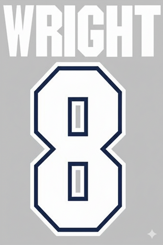 Wright #8 1995-1997 Arsenal Player Size Plastic Premier League Nameset