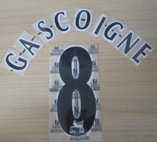 GASCOIGNE #8 1997-2004 Player Size Premier League Black White Nameset UK STOCK