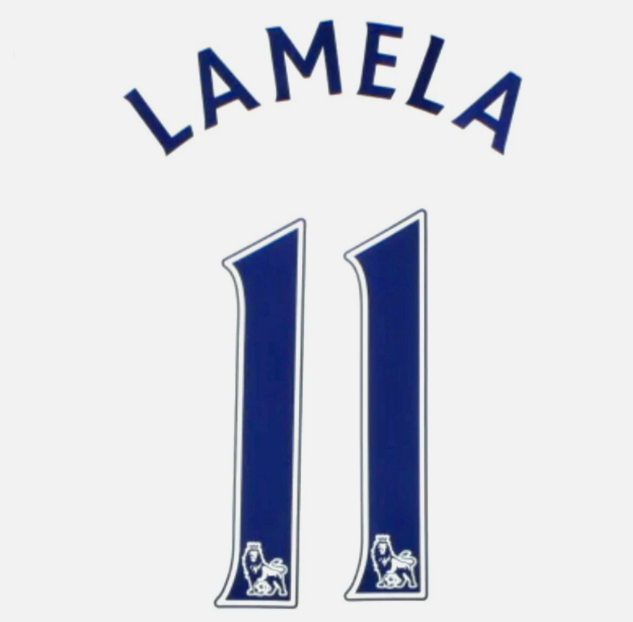 2013-2017 Lamela 11 Spurs Tottenham  EPL NAME AND NUMBER SET, Navy NAMESET