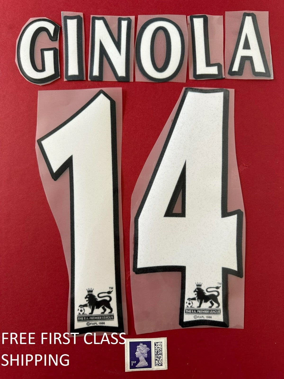GINOLA #14 Newcastle 1997-2003 Player Size Premier League White Nameset UK STOCK