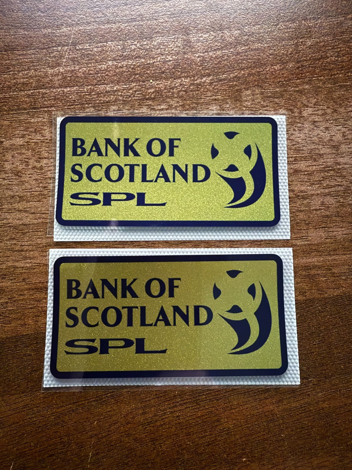Scottish Premier League 1999-2002 Gold Champion Sleeve Soccer Patch / Badge pair