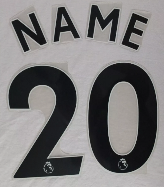 Any name Premier League Football Shirt 2017-23 nameset KIDS size plastic black