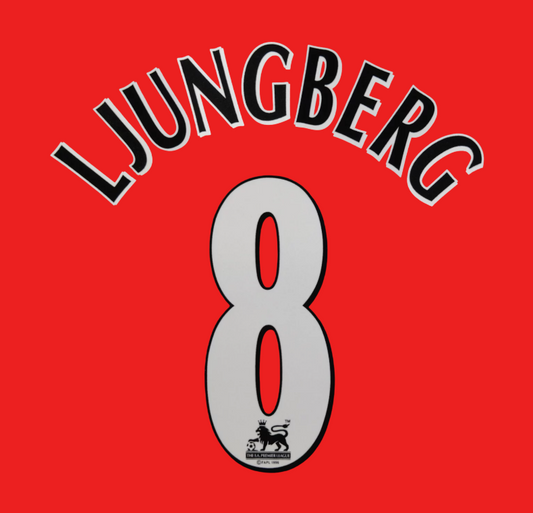 2005-2006 Ljungberg  8 Arsenal EPL NAME AND NUMBER SET, Home Away nameset