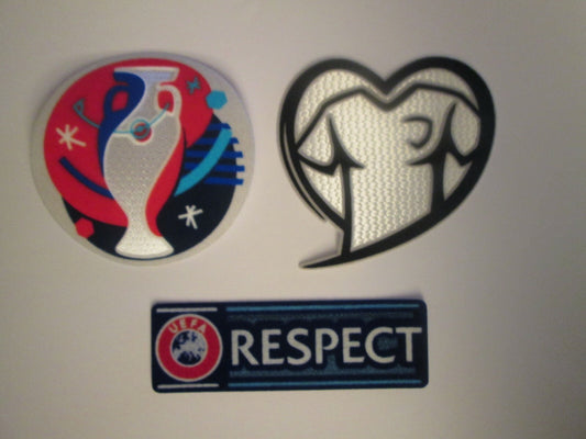 Euro 2016 Patch Set patch player size  Iron On Heat Press badge
