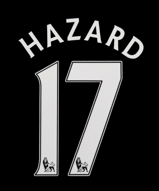 2007-2013 Hazard 17 Chelsea EPL NAME AND NUMBER SET, Home Away nameset