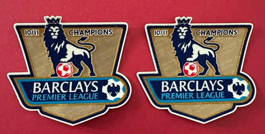 Pair of 2010-2011 Champions Premier League patch player size Iron Manchester Utd