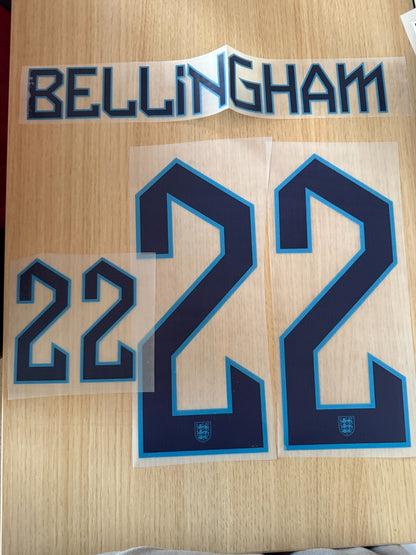Number 22 Bellingham 2022-2023 Player Size England  Nameset
