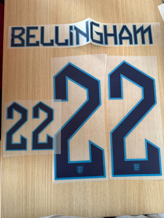 Number 22 Bellingham 2022-2023 Player Size England  Nameset
