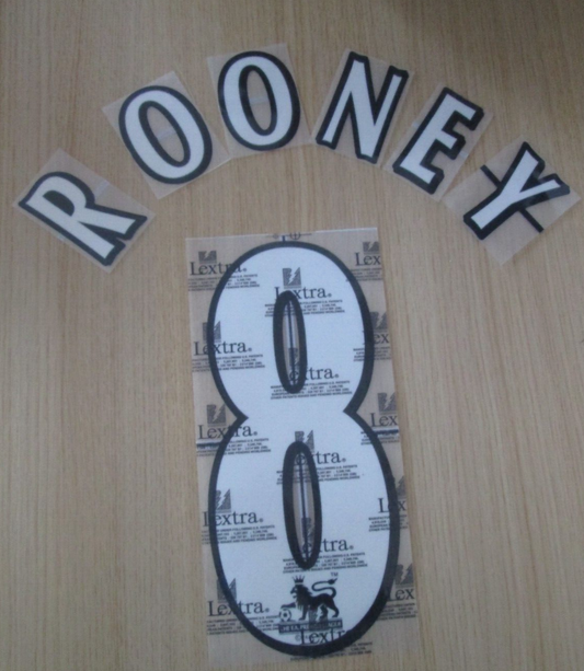 Rooney #8 1997-2007 Manchester Player Size Premier League White Nameset UK STOCK