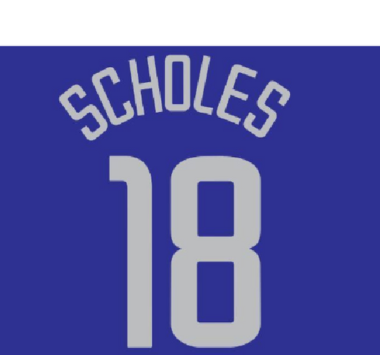 Scholes #18 Manchester United Player Size Champions League Grey Nameset
