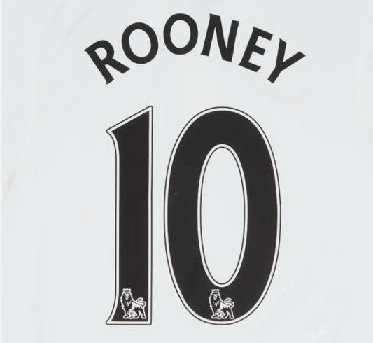 Rooney 10 2008-2017 EPL NAME AND NUMBER SET, Home Away Manchester united nameset