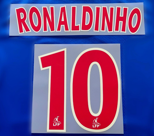 Ronaldinho 10 PSG Paris Saint Germain Home nameset player size football shirt