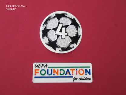 2021-2024 4 x Champions League patch player size  Iron Press Foundation UK STOCK