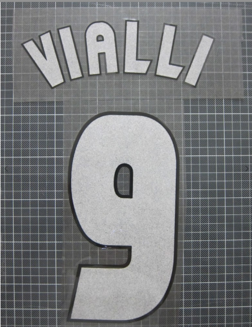 Vialli #9 1997-1999 Chelsea Home Felt Player Size Champions League Nameset