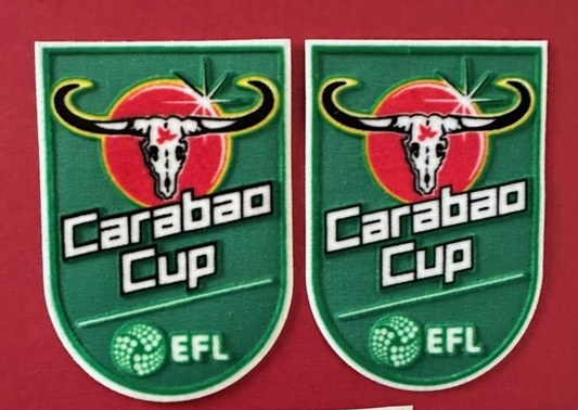 Carabao Felt Cup patch player size  Iron On Heat Press 2022-2026 PAIR UK STOCK