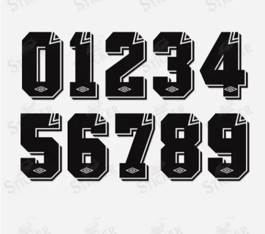 Custom Any  Number Football Shirt Soccer Numbers Umbro 1980-90