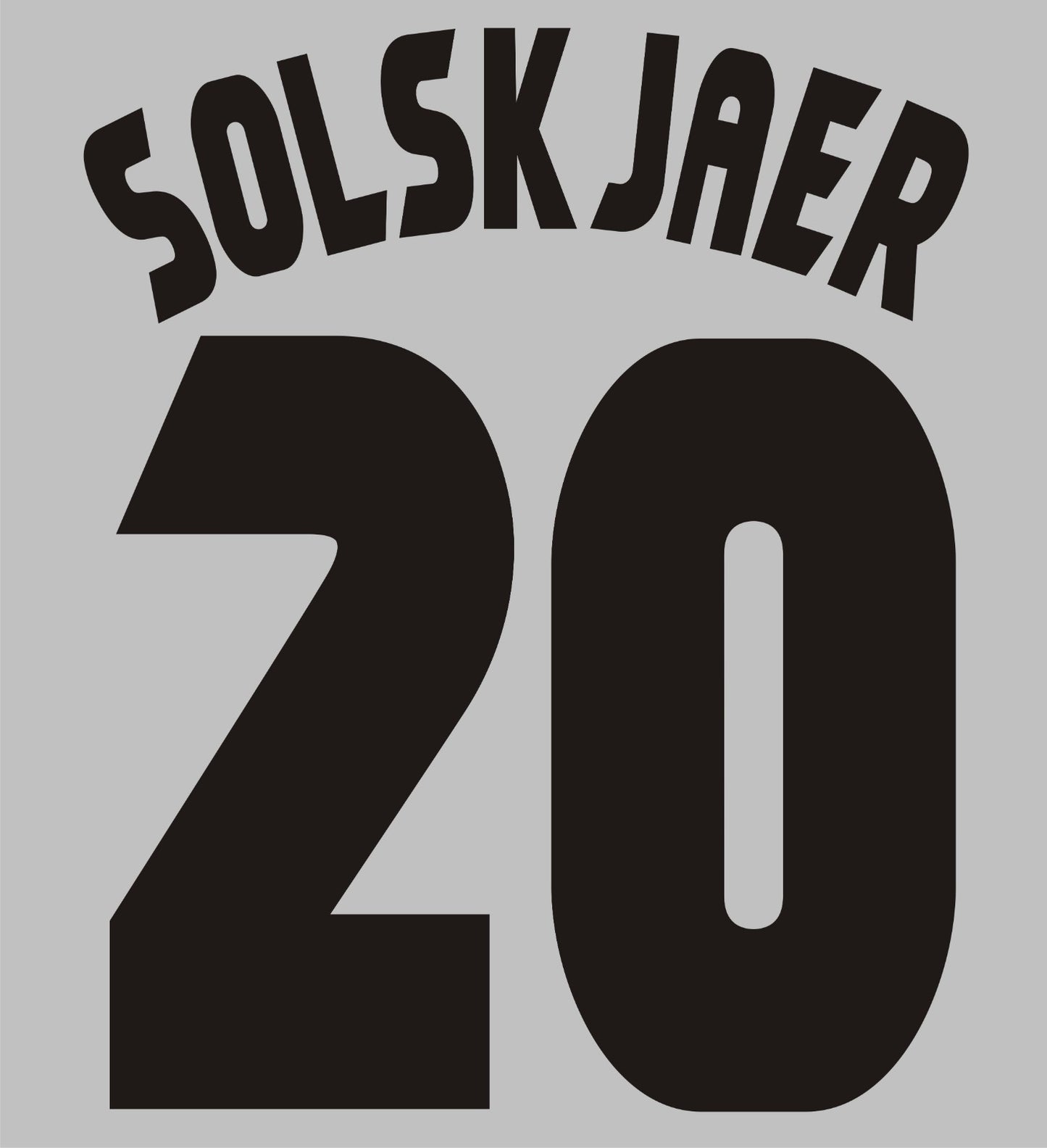 Solskjaer #20 1998-2000 Manchester United Felt Player Champions League Nameset