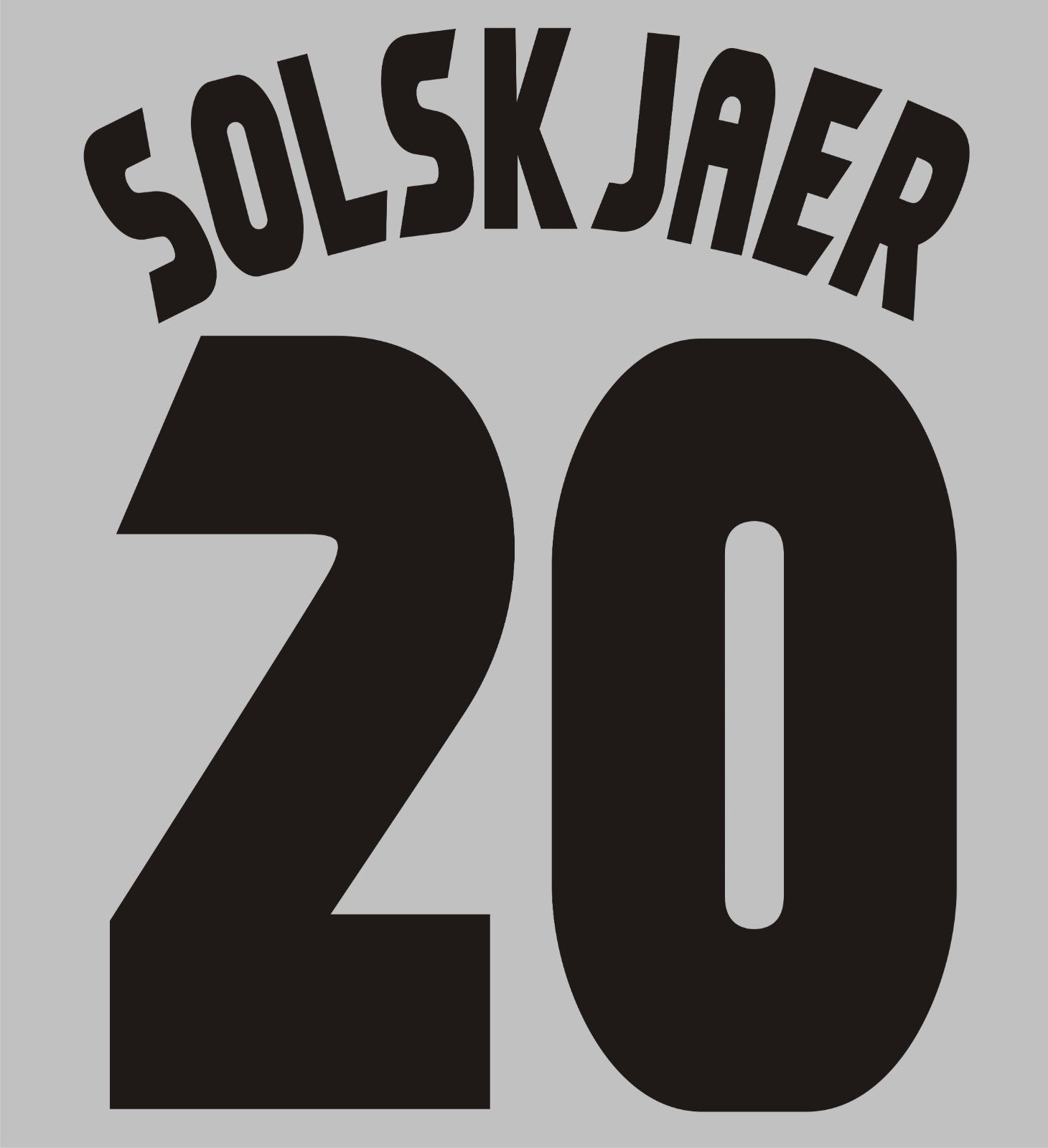 Solskjaer #20 1998-2000 Manchester United Felt Player Champions League Nameset