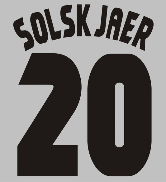 Solskjaer #20 1998-2000 Manchester United Felt Player Champions League Nameset