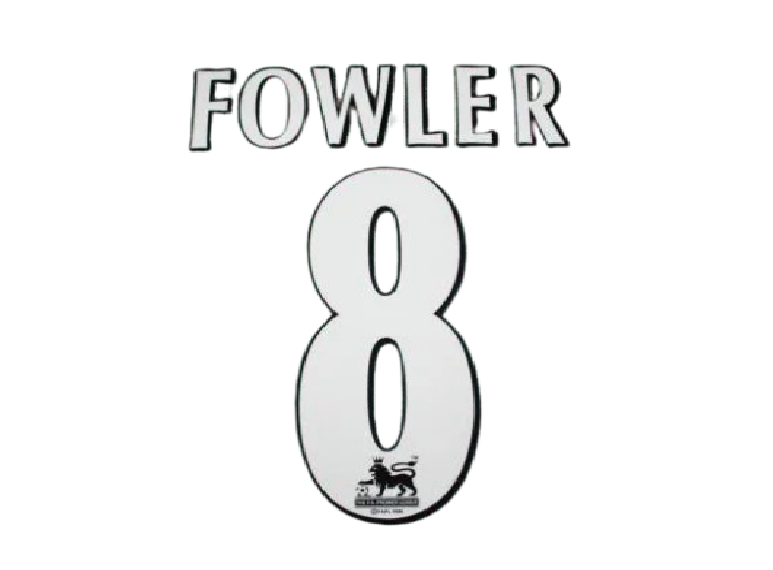 Fowler #8 97-2006 EPL Player Size Premier League White Nameset  Manchester city