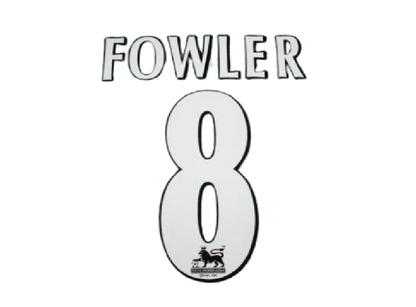 Fowler #8 97-2006 EPL Player Size Premier League White Nameset  Manchester city