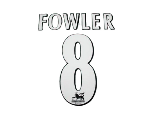 Fowler #8 97-2006 EPL Player Size Premier League White Nameset  Manchester city