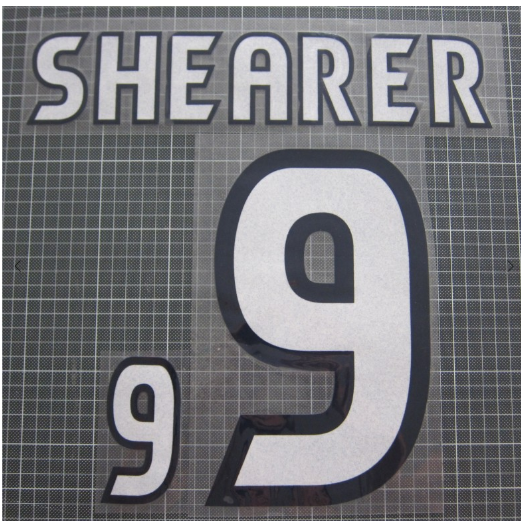 Shearer 9 England world cup 1998 Away Felt Player Size Nameset