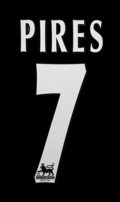 Pires 7 Arsenal 1997-2007 EPL NAME AND NUMBER SET, Home Away UK