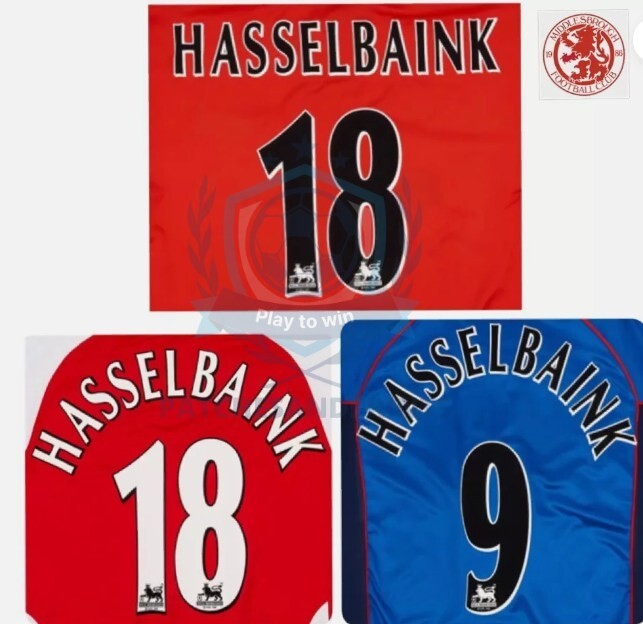 1997-2007 Hasselbaink 18 /9 middlesbrough EPL Player Size Premier League Nameset