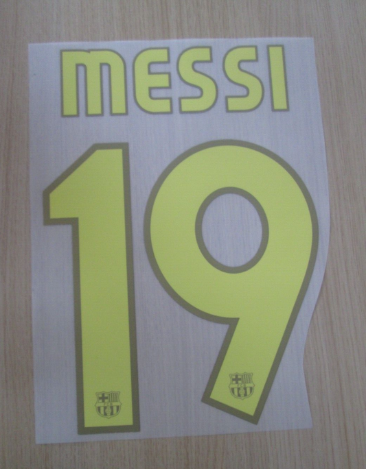 Messi #19 2006-2008 Barcelona  Player Size Yellow Nameset UK stock
