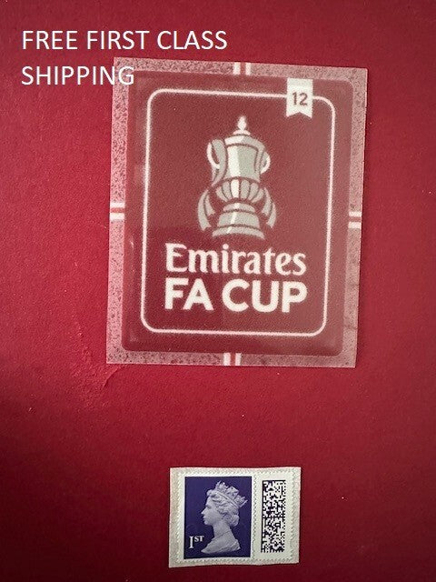 12 x Fly Emirates Fa Cup patch player size  Iron On Manchester u badge 2025