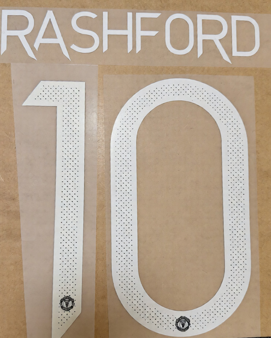 Rashford #10 2021-23 Player Size  Cup White Home Nameset Manchester United