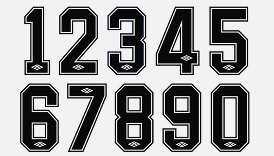 Custom Any  Number Football Shirt Soccer Numbers Umbro 1980-1990 league