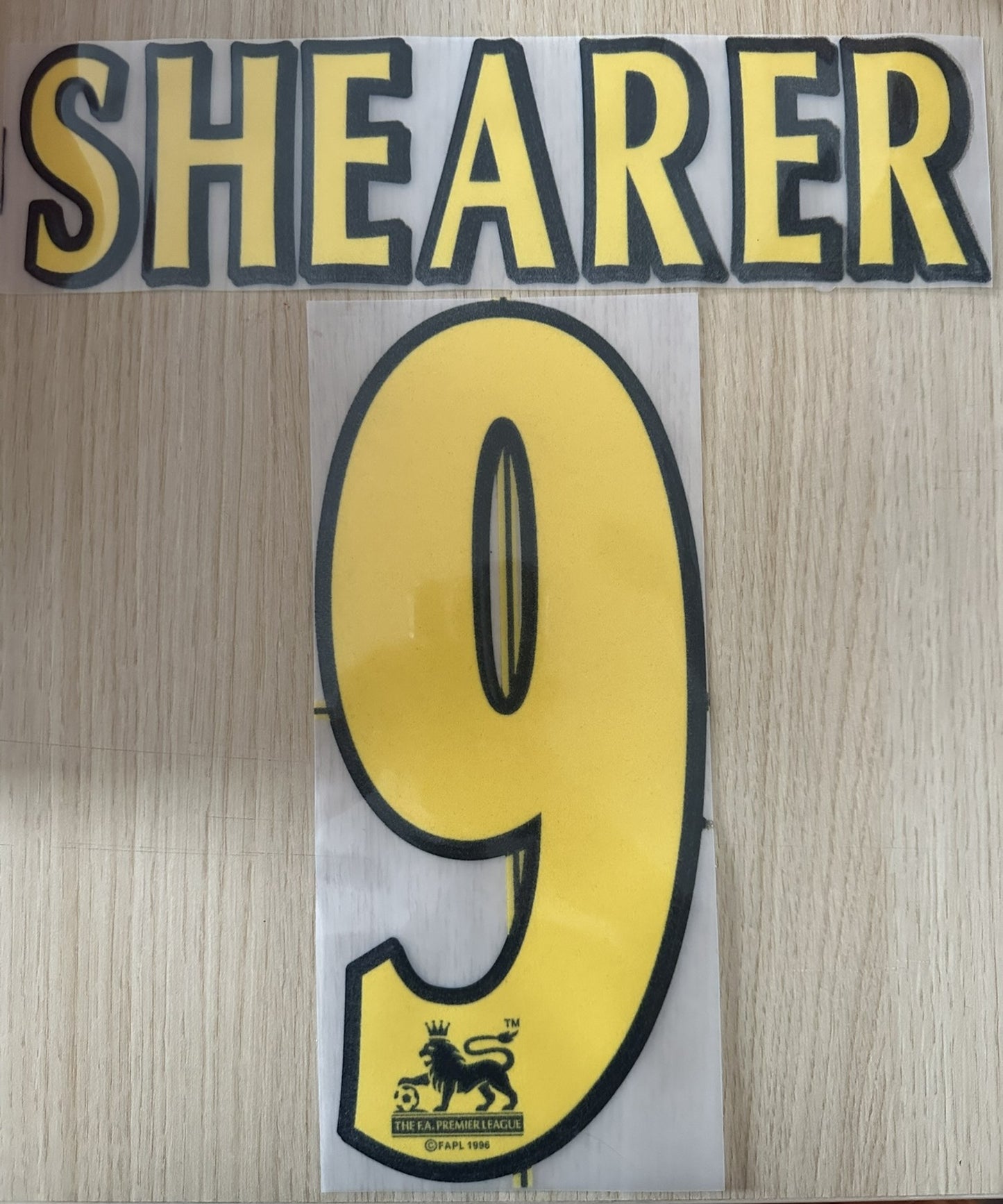 shearer yellow black nameset lextra flock newcastle united football shirt 1998