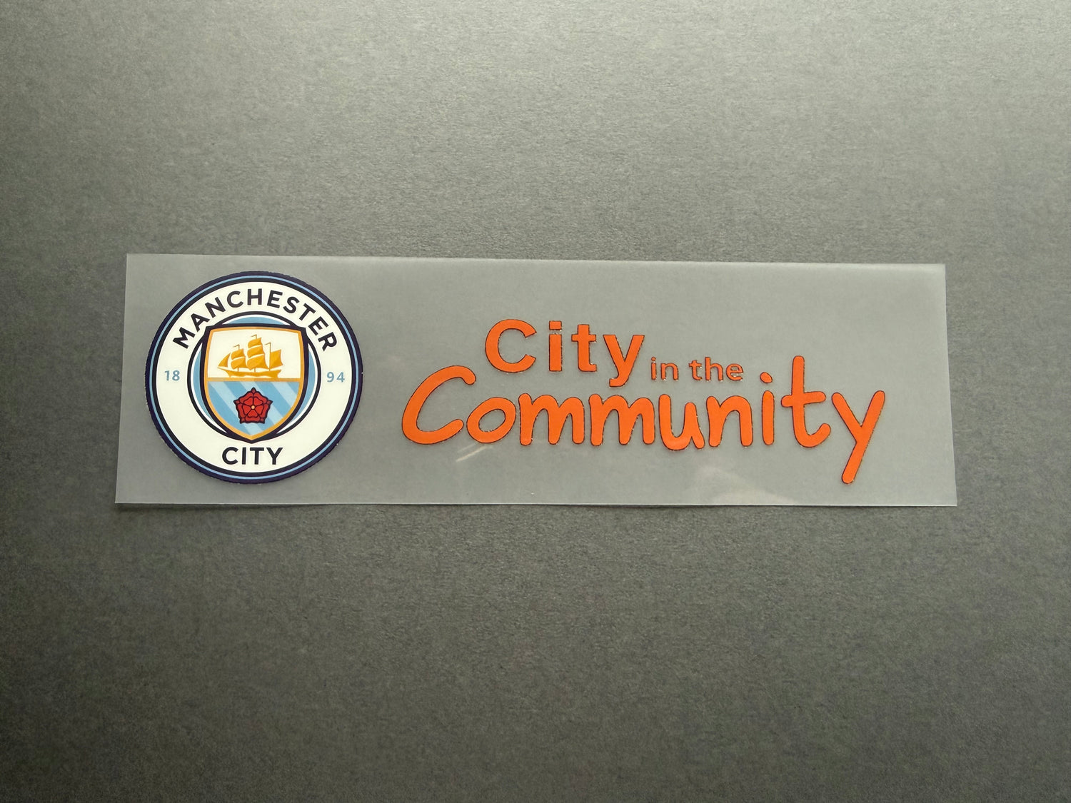 Manchester City Community Sponsor Patch Home PLASTIC Repro Football Shirt orange