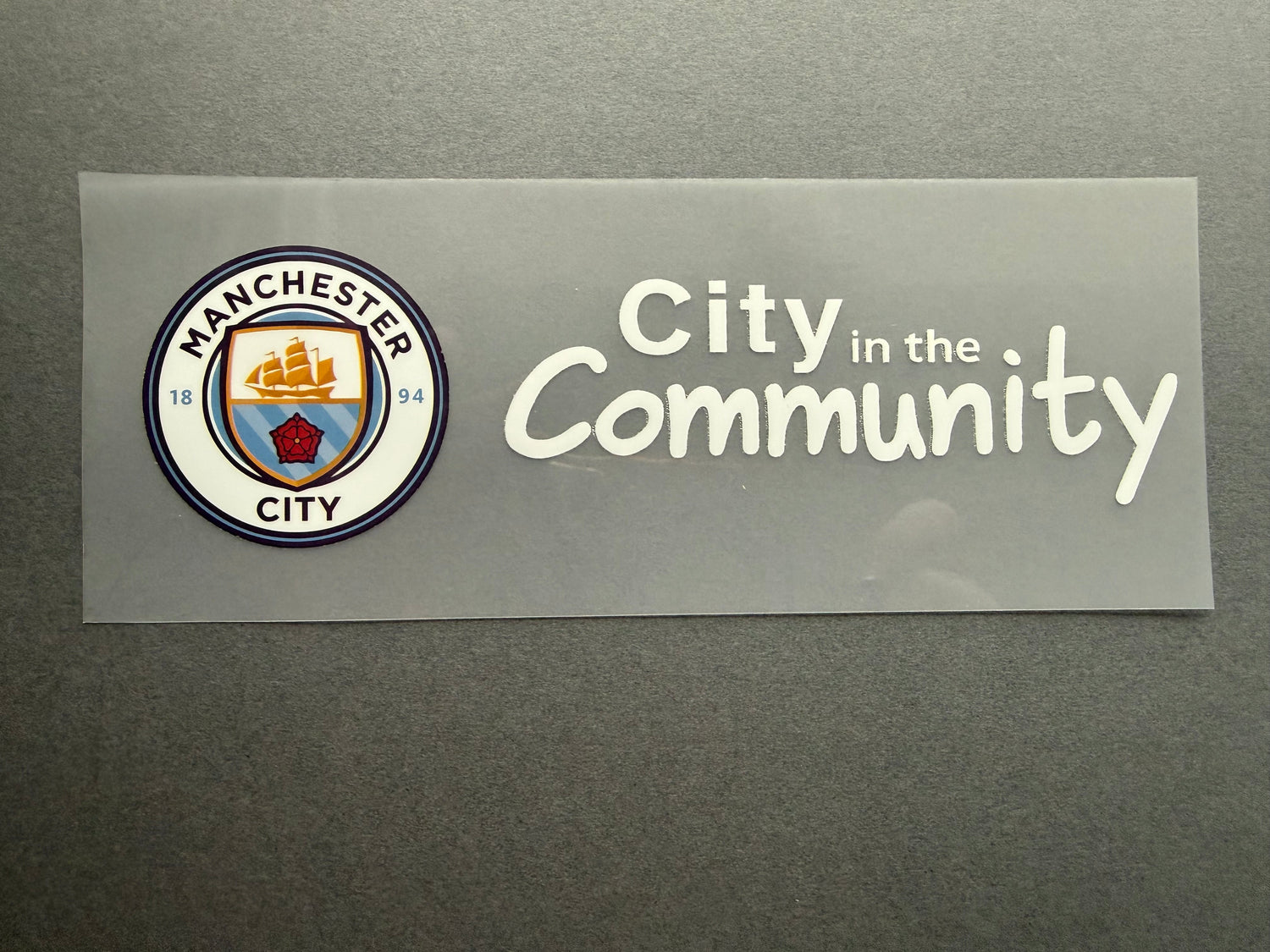 Manchester City Community Sponsor Patch Home PLASTIC Repro Football Shirt white