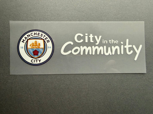 Manchester City Community Sponsor Patch Home PLASTIC Repro Football Shirt white