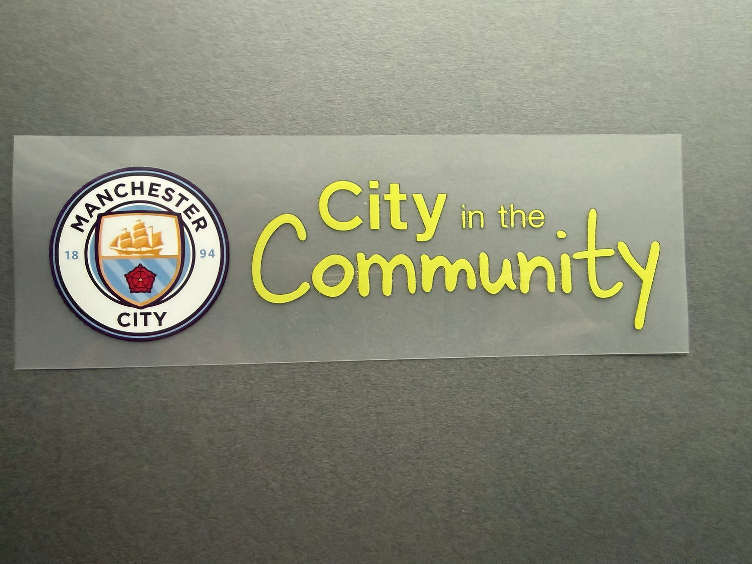 Manchester City Community Sponsor Patch Home PLASTIC Repro Football Shirt yellow
