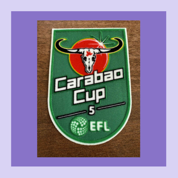 Carabao Felt Cup 5 winners patch player size Iron On Heat 2025