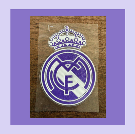 real madrid purple white replacement club badge logo patch for football shirt