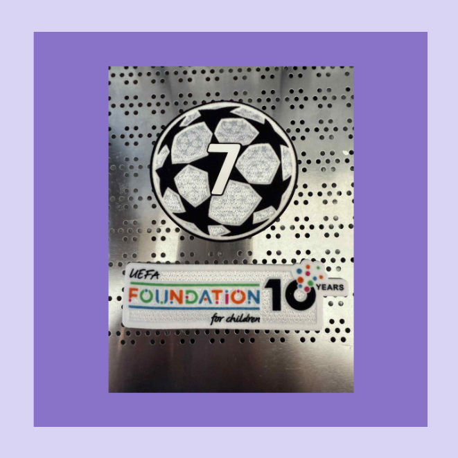 2025-2026 champions league 7 x winner sleeve patch and 10 year foundation patch for football shirt