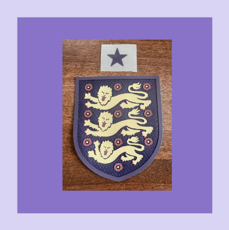 England Football One Star Away Silicon Iron On Patch Badge for Football Shirt