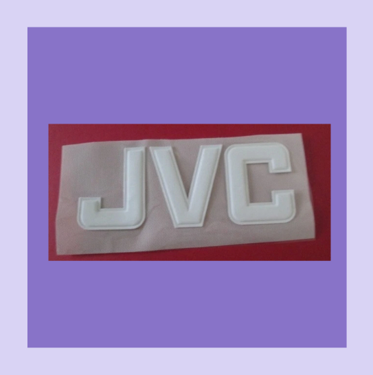 Arsenal JVC Sponsor Patch White Flock 3D Repro for Football Shirt