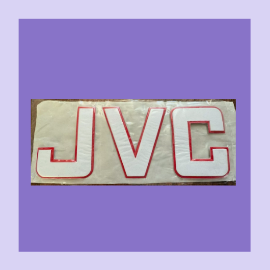 Arsenal JVC Sponsor Patch White/Red Flock 3D Repro for Football Shirt