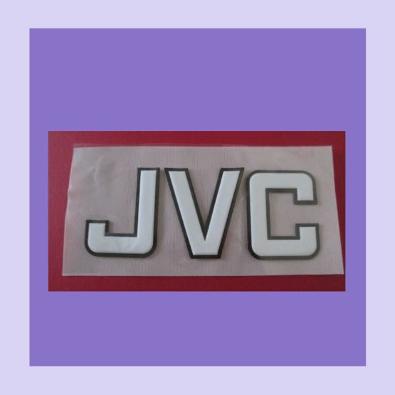 Arsenal JVC Sponsor Patch White/Black Flock 3D Repro for Football Shirt