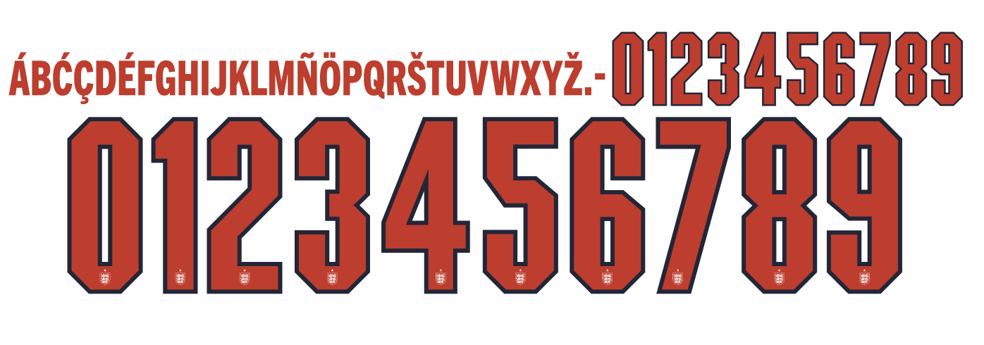 england world cup 2026 name and number for home football shirt