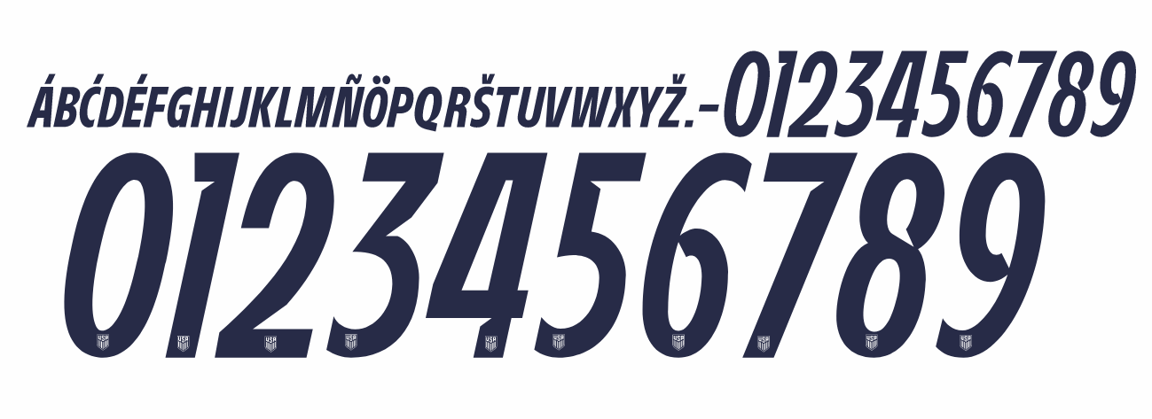 USA world cup 2026 name and number for home football shirt
