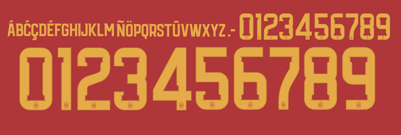 spain world cup 2026 name and number for home football shirt